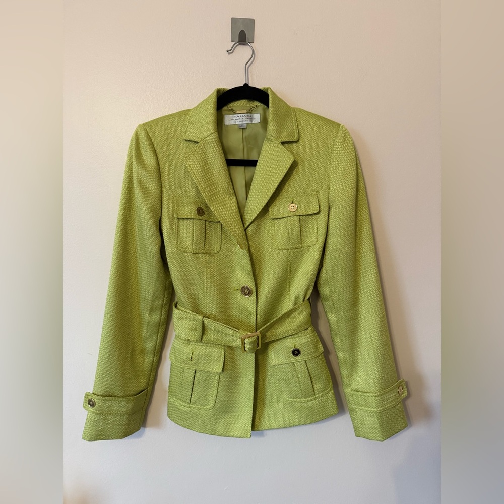 Tahari Green Blazer with Belt